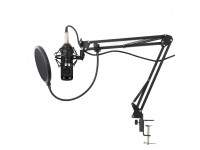 Karma  Microfone Estúdio c/ Suporte KM-CMC20  B-Stock - Micrófono, Longitud del cable: 2,5 metros, Respuesta de frecuencia: 20 Hz – 20 KHz, Sensibilidad: -45dB ± 3dB (OdB = 1V Pa, a 1kHz), De color negro, Peso: 1,15 kg, 