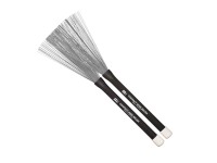 Meinl SB301 Compact Wire Brush - Empuñadura de goma, No retráctil, Diámetro del mango: 14,5 mm, Longitud: 308 mm, Peso por pieza: 49 g, Cantidad de envío: 1 par, 