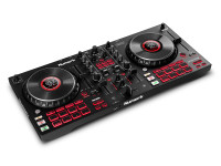 Numark Mixtrack Platinum FX  - Controlador de DJ en capas de 4 decks, 6 divertidos efectos de inicio rápido con disparadores duales, Grandes jog wheels de 6 pulgadas y táctil capacitiva de alta resolución con pantallas a color, ...