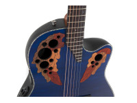 Ovation  Celebrity Elite Plus CE44P Mid Cutaway Blue Transparent Quilt