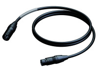 ProCab  XLR male XLR female  UltraFlex PRA901/1.5 1,5 m  - Recubrimiento exterior ultraflexible, Conectores Neutrik negros, contactos de plata, Funda retráctil de plástico transparente de 60 mm, Cordón conductor fino y denso, Baja capacitancia y blindaje d...