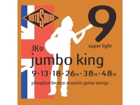 Rotosound JK9 Jumbo King 9-48  - Juego de cuerdas para guitarra acústica, Calibres: 0.009, 0.013, 0.018, 0.026w, 0.038w, 0.048w, bronce fosforoso, 