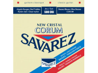 Savarez 500CRJ Corum New Cristal - Juego de cuerdas para guitarra clásica, Corum New Cristal, Alto voltaje estándar, Nylon, Bajos plateados con cuerdas, Combinación de tensión normal (cuerdas agudas) y tensión alta (cuerdas graves),...