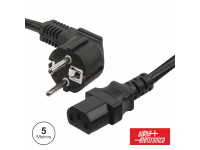 Schuko   Cabo Alimentação Macho 3P / IEC C13 Fêmea 5m Preto