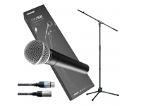 Shure SM58 Quality Bundle  - SHURE SM58 LC Micrófono Vocal Dinámico, Material: Hierro fundido, Patrón polar: cardioide, Impedancia: 150 Ω, Sensibilidad: -54,5 dBV/Pa (1,85 mV), Respuesta de frecuencia ajustada para voces - 50 ...