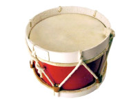 Sond Bombo tradicional 38cm branco/vermelho - Bombo Tradicional, tamaño: 38cm, blanco rojo, Cuero natural, Incluye un mazo, Hecho en Portugal, 