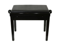 Soundsation Banco Preto Brilhante SBH-100P-BK  B-Stock - Banco de piano con acabado brillante con flecha de cielo negra y altura regulable., Atractivo clásico y elegante., Asiento: negro cielo Acabado: negro brillante, 