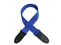 Soundsation Correia Azul PP-BL  - Correa de poliéster para guitarra/bajo con extremos de piel sintética, ancho 5cm, Longitud 150cm, Color azul, 