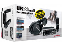 Steinberg UR22MKII Recording Pack Elements Edition  - Interfaz de audio UR22MKII, Micrófono de condensador de estudio ST-M01, Auriculares de estudio para monitorización ST-H01, Cable XLR, Elementos de Cubase 11, Cubase IA, 