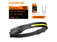 Superfire Lanterna de Cabeça 2W 340lm C/ Sensor Movimento HL65