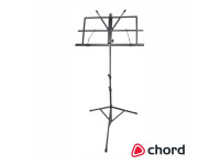 Soporte para pentagrama CHORD de 65/90/120 cm - Atril portátil para partituras musicales., Altura regulable entre 65 y 120 cm., Estructura plegable con 3 secciones telescópicas., Soporte de personal ajustable, Muelles para asegurar las hojas, In...