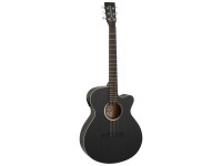 Tanglewood TB4CE Blackbird Super Folk Acústica Electroacústica, Smokestack Negro Satinado - Cuerpo Super Folk con recorte para mayor comodidad y acceso a los trastes superiores., Tapa de caoba con un sonido cálido y equilibrado., Fondo y laterales de caoba., Electrónica de ecualización in...