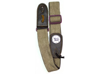 TGI Guitar Strap Woven Beige Denim Purple Buckle 