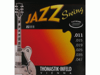 Thomastik JS111 .011-.047  - cuerdas de guitarra jazz, Calibres 011-047, herida plana, 