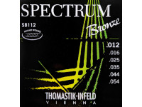 Thomastik  SB112 Spectrum Bronze - Fuerza: Tensión media, Diseñado para grabación en estudio., Aleación especial de bronce e incrustaciones de seda para un tono cálido y pleno con un brillo intenso., Material (cuerdas sin envolver):...