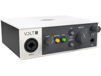 Universal Audio Volt 1 - Interfaz de audio USB 1x2, Convertidor AD/DA de 24 bits/192 kHz, Preamplificador de micrófono incorporado con modo de preamplificador de micrófono vintage, Alimentación phantom conmutable de +48 V,...