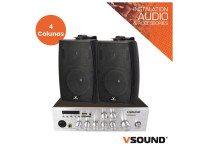 VSOUND Sistema de Sonorização 120W 12/220V 100V 80m2 