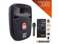 VSOUND VSSE8PM coluna c/ bateria 350W + Micro sem fios - Altavoz amplificado de 8