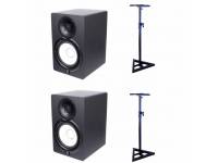 Yamaha HS-7 Stand Bundle - Monitor de estúdio bi-amplificado, com duas vias, Woofer de 6.5’’ em cone (60W) e tweeter de 1’’ em cúpula (35W), Gama de frequências: 43Hz - 30kHz (-10dB) / 55hz – 24kHz (-3dB), Frequência de cros...