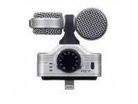 Zoom iQ7  B-Stock - Micrófono para dispositivos iOS (iPhone o iPad) con conexión Lightning, Micrófono de condensador estéreo, Para grabaciones MS (medio/lateral): 90°/120°/ms, máx. SPL: 120dB, Ganancia de entrada: +3 ...